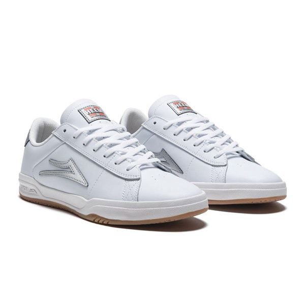 LaKai Newport XLK White/Silver Skate Shoes Mens | Australia GQ3-5517